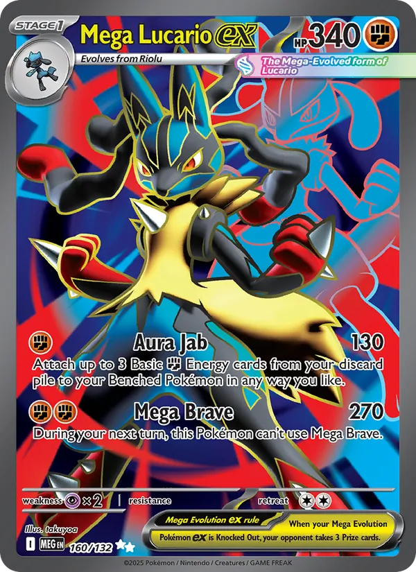 Mega Lucario ex — Mega Evolution #160 (Pokémon TCG card)