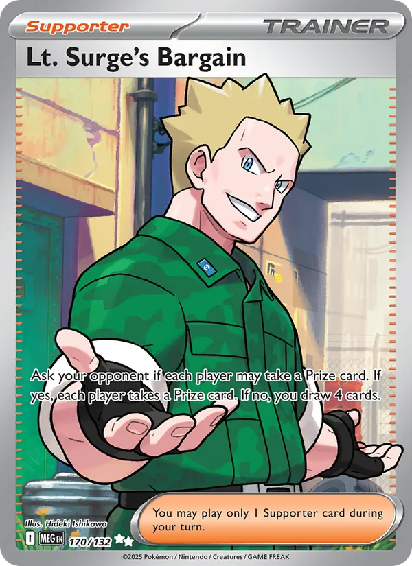 Lt. Surge's Bargain — Mega Evolution #170 (Pokémon TCG card)