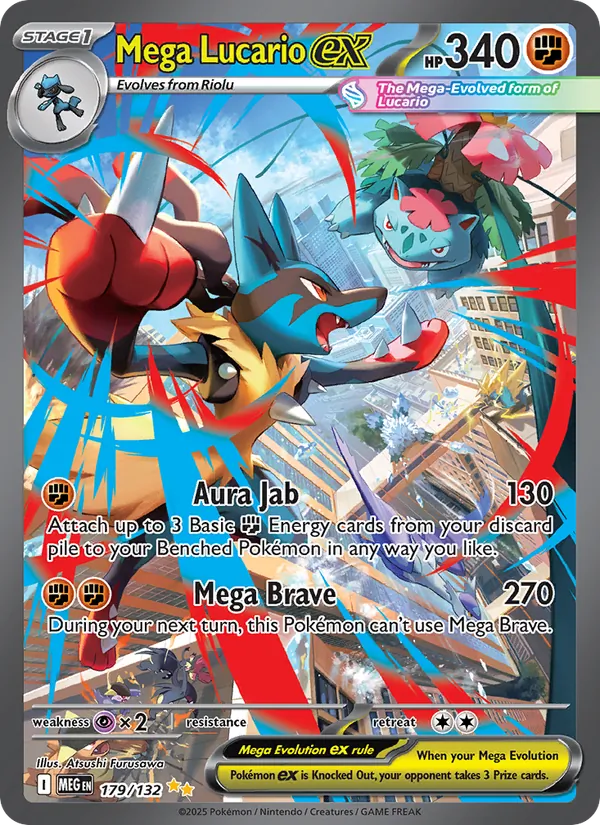 Mega Lucario ex — Mega Evolution #179 (Pokémon TCG card)