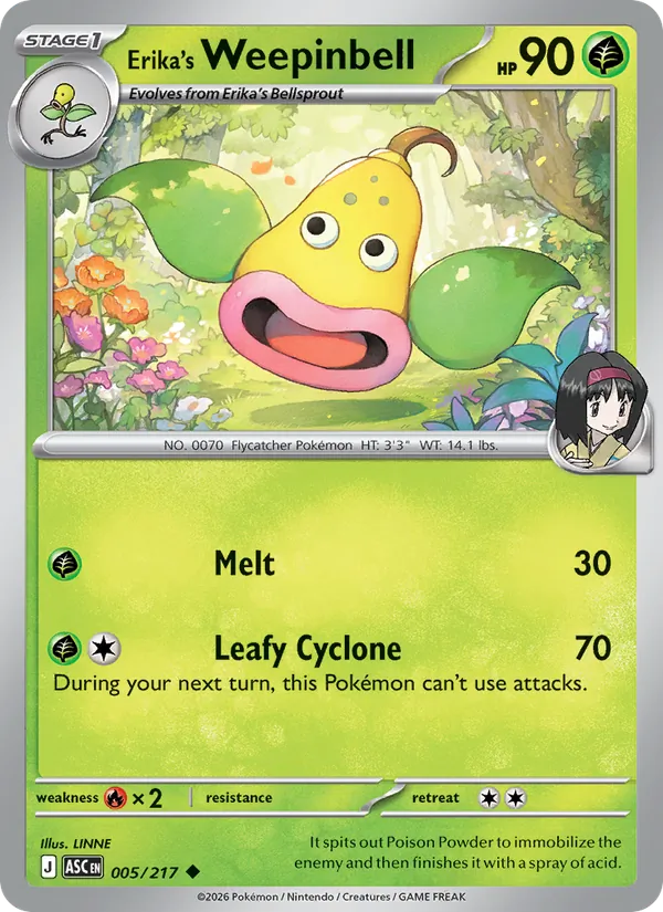 Erika's Weepinbell — Ascended Heroes #005 (Pokémon TCG card)