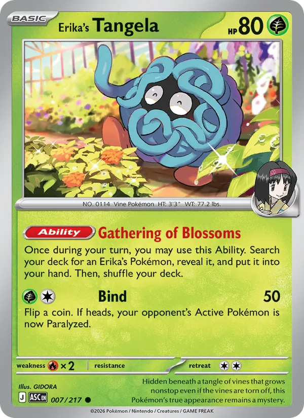 Erika's Tangela — Ascended Heroes #007 (Pokémon TCG card)