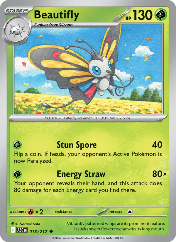 Beautifly — Ascended Heroes #013 (Pokémon TCG card)