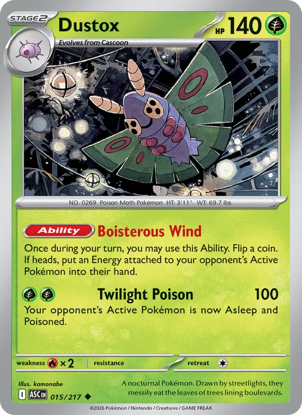 Dustox — Ascended Heroes #015 (Pokémon TCG card)