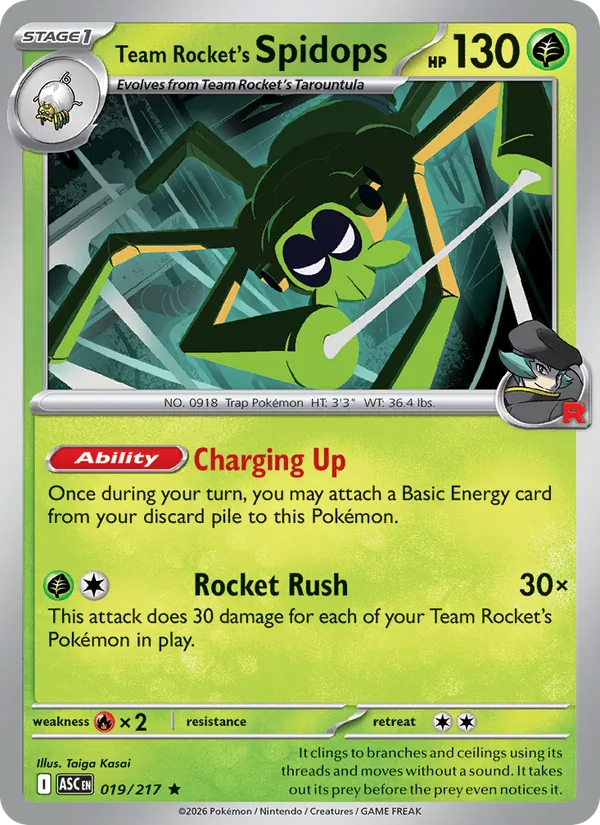 Team Rocket's Spidops — Ascended Heroes #019 (Pokémon TCG card)