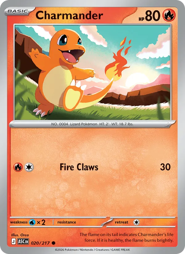Charmander — Ascended Heroes #020 (Pokémon TCG card)