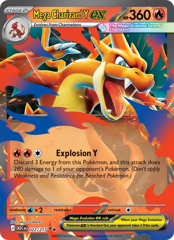 Mega Charizard Y ex — Ascended Heroes #022 (Pokémon TCG card)
