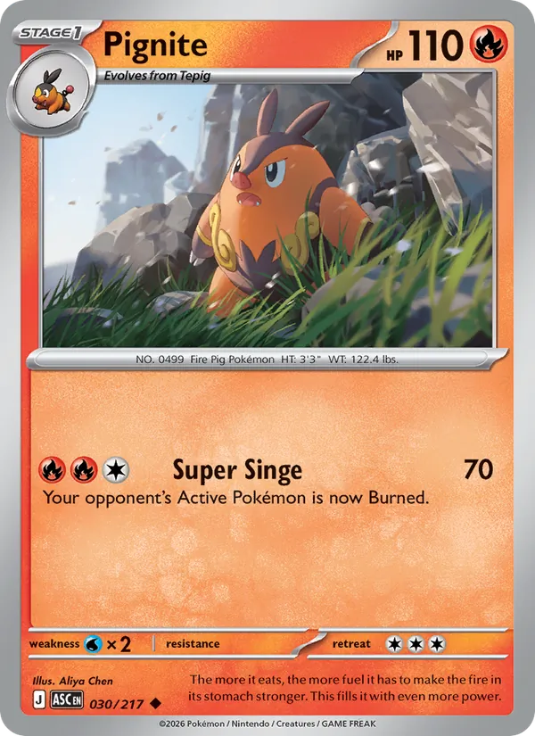 Pignite — Ascended Heroes #030 (Pokémon TCG card)