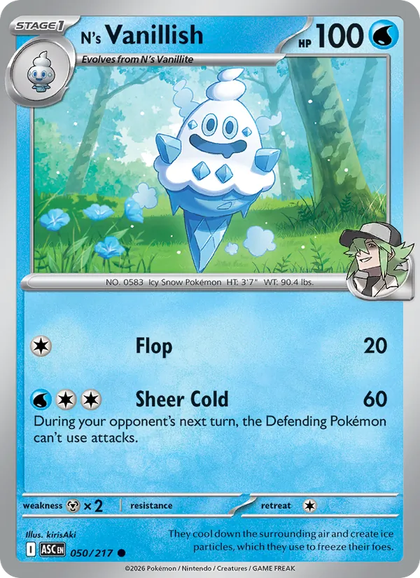 N's Vanillish — Ascended Heroes #050 (Pokémon TCG card)