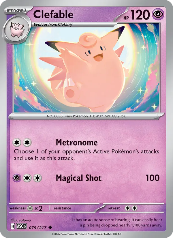 Clefable — Ascended Heroes #075 (Pokémon TCG card)