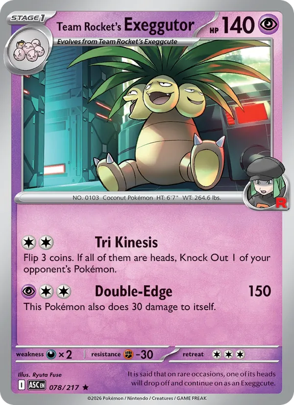 Team Rocket's Exeggutor — Ascended Heroes #078 (Pokémon TCG card)