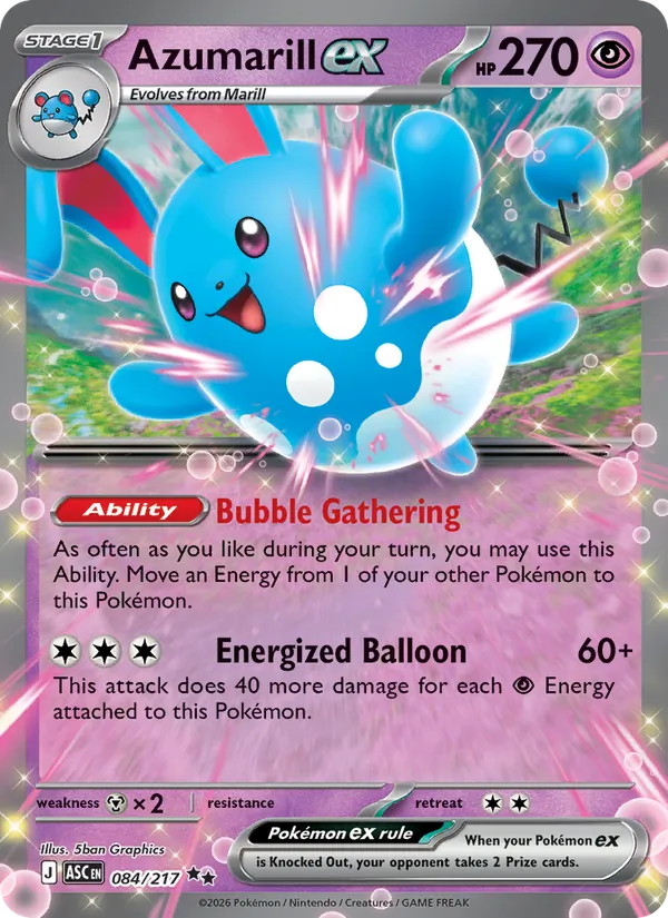 Azumarill ex — Ascended Heroes #084 (Pokémon TCG card)