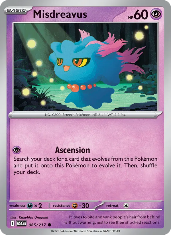 Misdreavus — Ascended Heroes #085 (Pokémon TCG card)