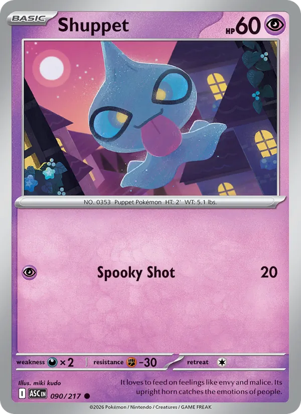 Shuppet — Ascended Heroes #090 (Pokémon TCG card)