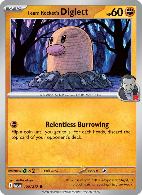 Team Rocket's Diglett — Ascended Heroes #100 (Pokémon TCG card)