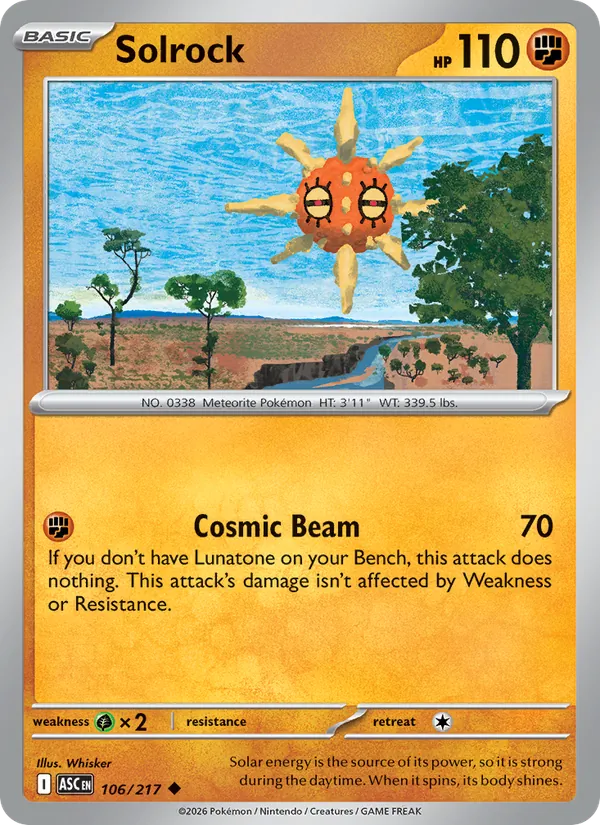Solrock — Ascended Heroes #106 (Pokémon TCG card)