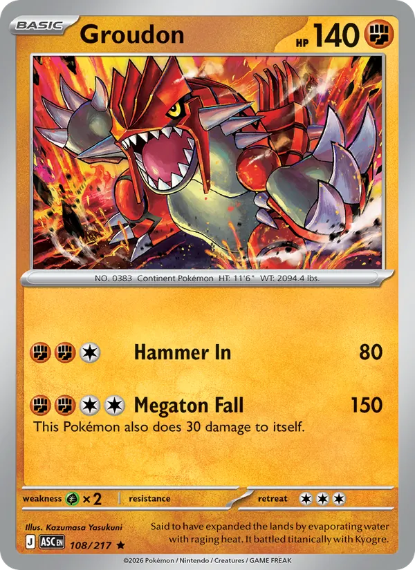 Groudon — Ascended Heroes #108 (Pokémon TCG card)