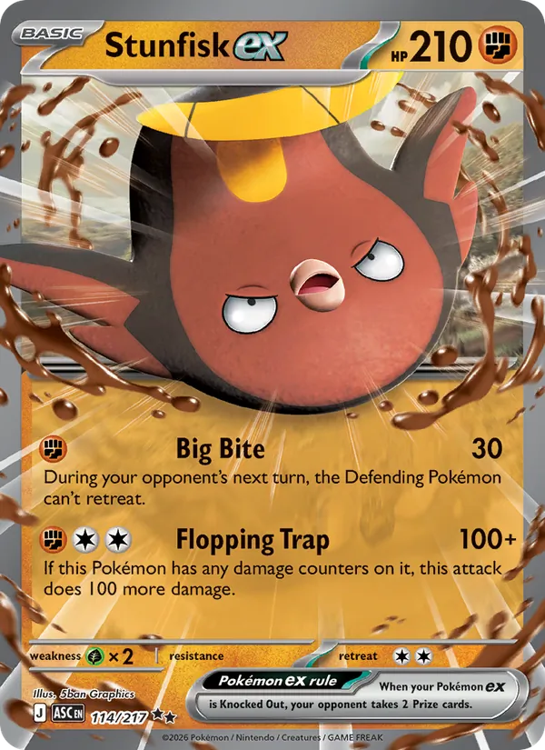 Stunfisk ex — Ascended Heroes #114 (Pokémon TCG card)