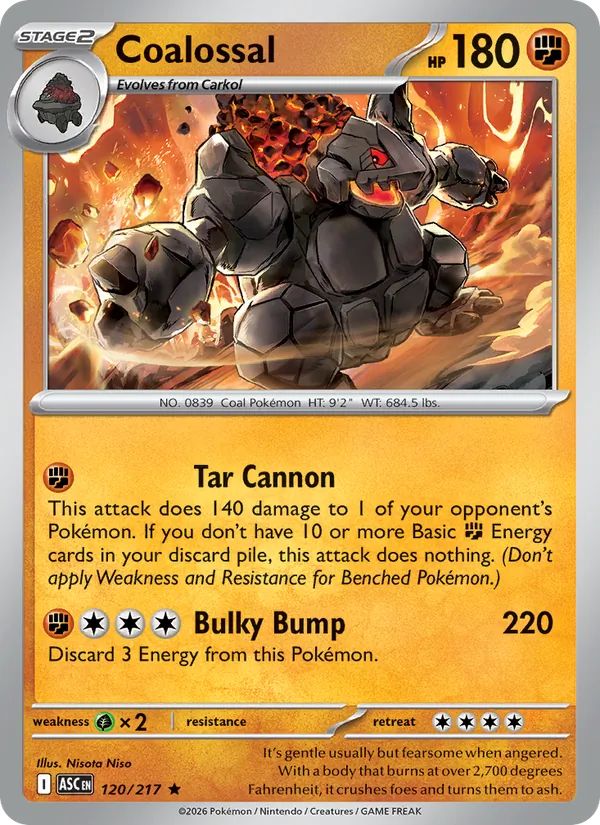 Coalossal — Ascended Heroes #120 (Pokémon TCG card)