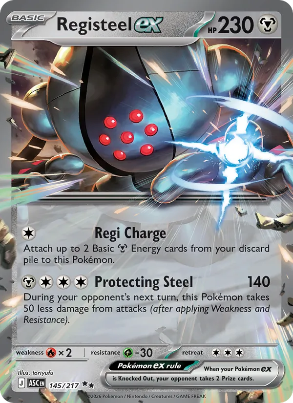 Registeel ex — Ascended Heroes #145 (Pokémon TCG card)