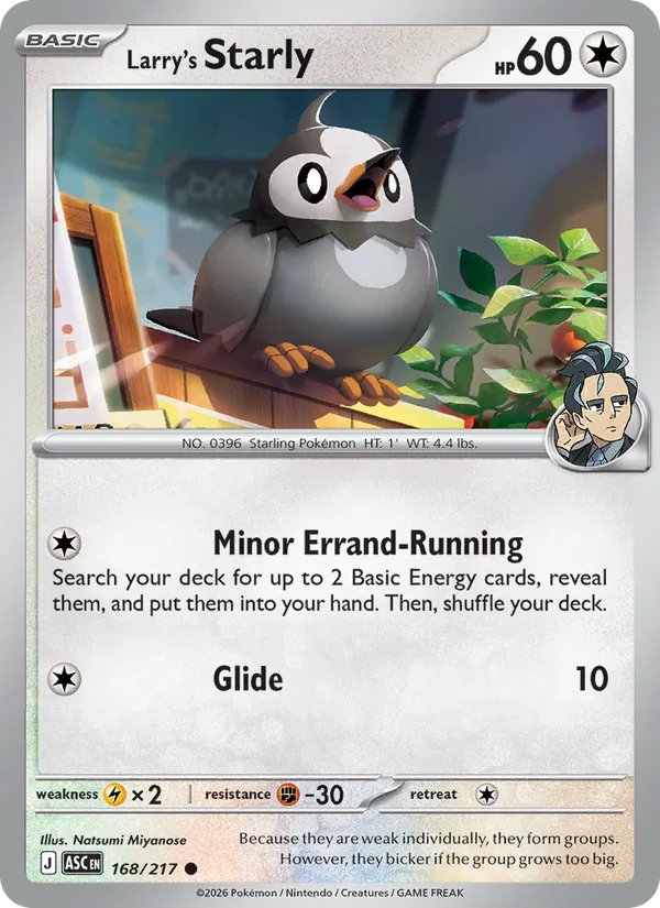 Larry's Starly — Ascended Heroes #168 (Pokémon TCG card)
