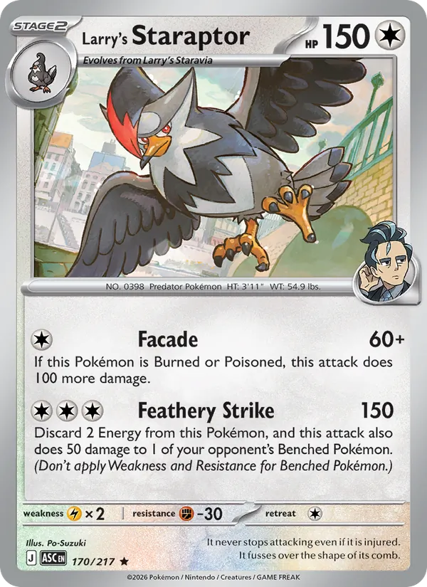 Larry's Staraptor — Ascended Heroes #170 (Pokémon TCG card)