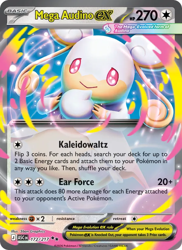 Mega Audino ex — Ascended Heroes #172 (Pokémon TCG card)