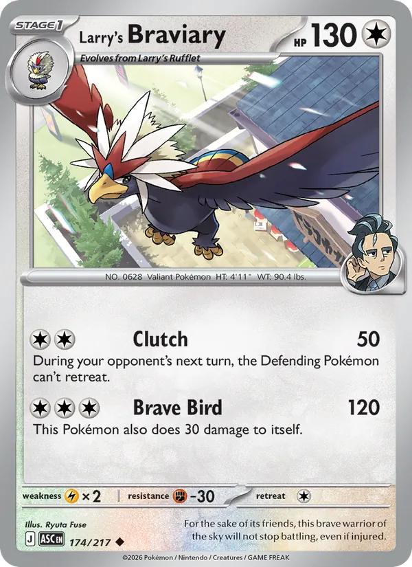 Larry's Braviary — Ascended Heroes #174 (Pokémon TCG card)