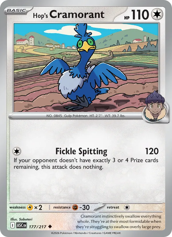 Hop's Cramorant — Ascended Heroes #177 (Pokémon TCG card)