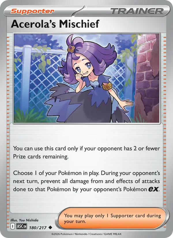 Acerola's Mischief — Ascended Heroes #180 (Pokémon TCG card)