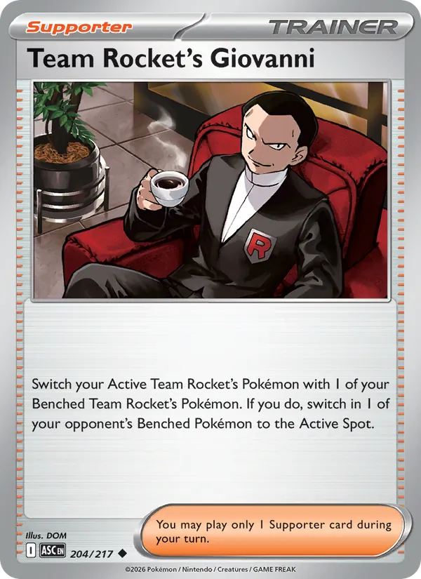 Team Rocket's Giovanni — Ascended Heroes #204 (Pokémon TCG card)