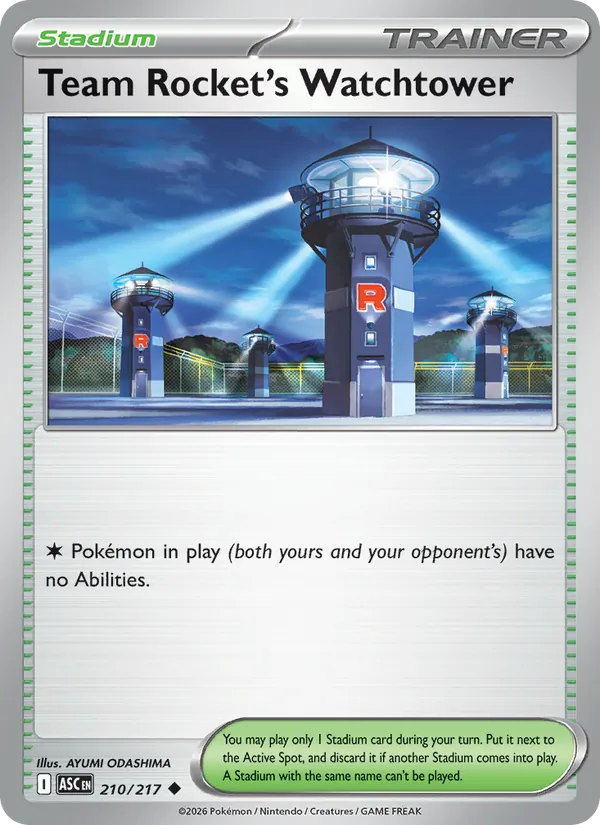 Team Rocket's Watchtower — Ascended Heroes #210 (Pokémon TCG card)