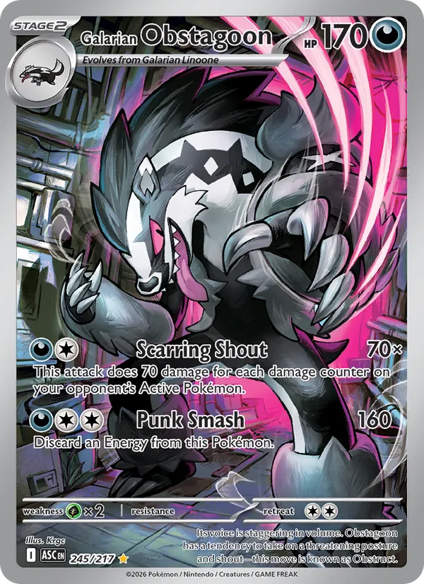 Galarian Obstagoon — Ascended Heroes #245 (Pokémon TCG card)