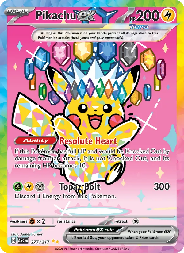 Pikachu ex — Ascended Heroes #277 (Pokémon TCG card)