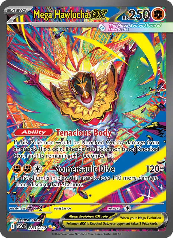 Mega Hawlucha ex — Ascended Heroes #283 (Pokémon TCG card)