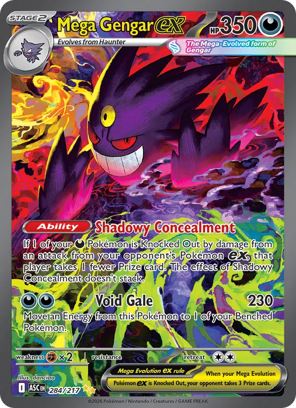 Mega Gengar ex — Ascended Heroes #284 (Pokémon TCG card)