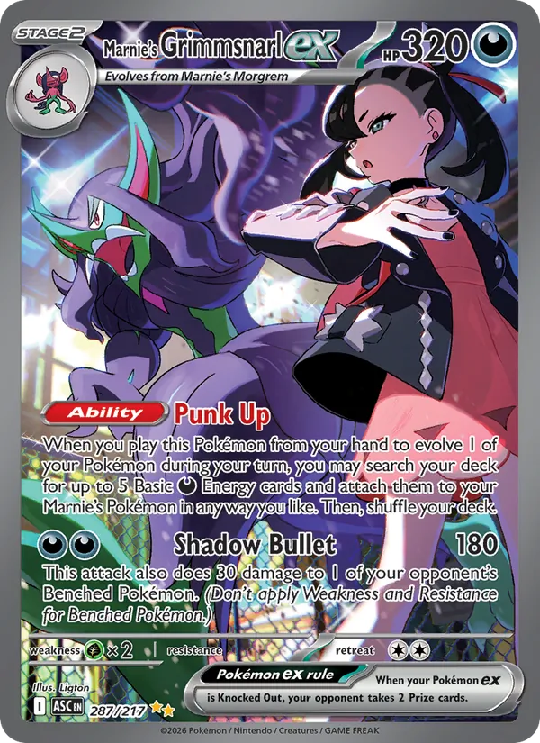 Marnie's Grimmsnarl ex — Ascended Heroes #287 (Pokémon TCG card)