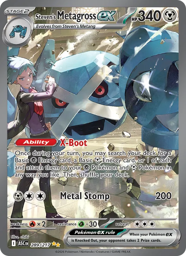 Steven's Metagross ex — Ascended Heroes #289 (Pokémon TCG card)