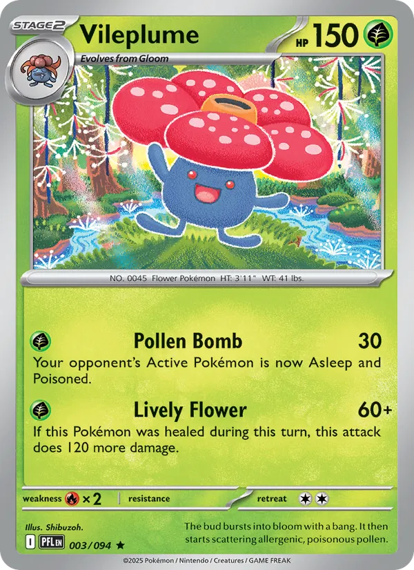 Vileplume — Phantasmal Flames #003 (Pokémon TCG card)