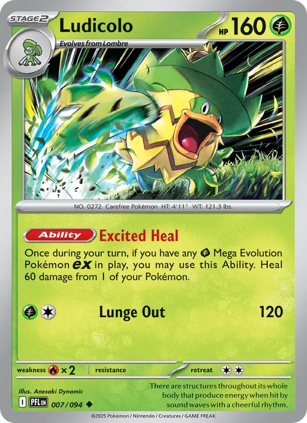 Ludicolo — Phantasmal Flames #007 (Pokémon TCG card)