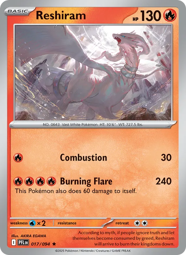 Reshiram — Phantasmal Flames #017 (Pokémon TCG card)