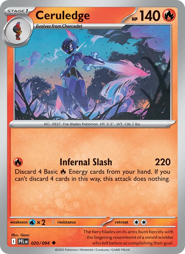 Ceruledge — Phantasmal Flames #020 (Pokémon TCG card)