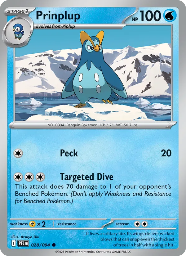 Prinplup — Phantasmal Flames #028 (Pokémon TCG card)