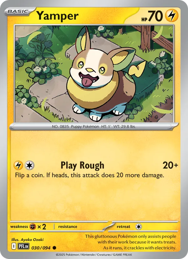 Yamper — Phantasmal Flames #030 (Pokémon TCG card)