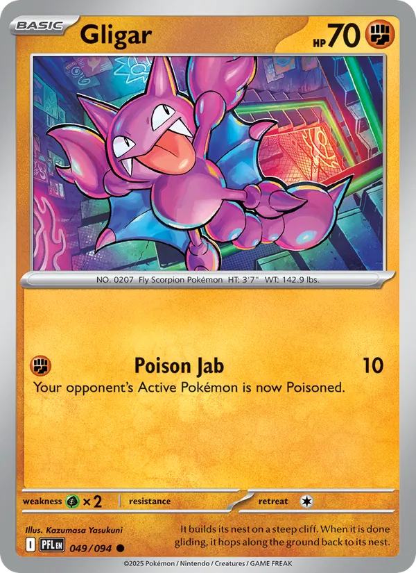 Gligar — Phantasmal Flames #049 (Pokémon TCG card)