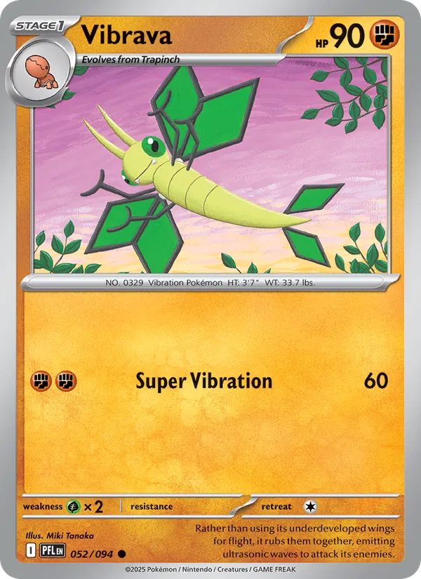 Vibrava — Phantasmal Flames #052 (Pokémon TCG card)