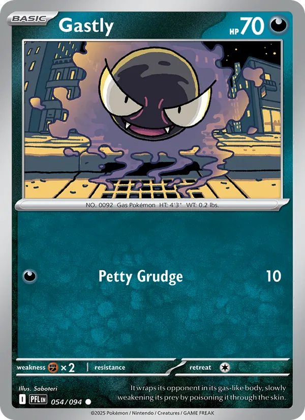 Gastly — Phantasmal Flames #054 (Pokémon TCG card)