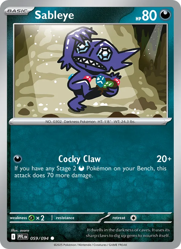 Sableye — Phantasmal Flames #059 (Pokémon TCG card)