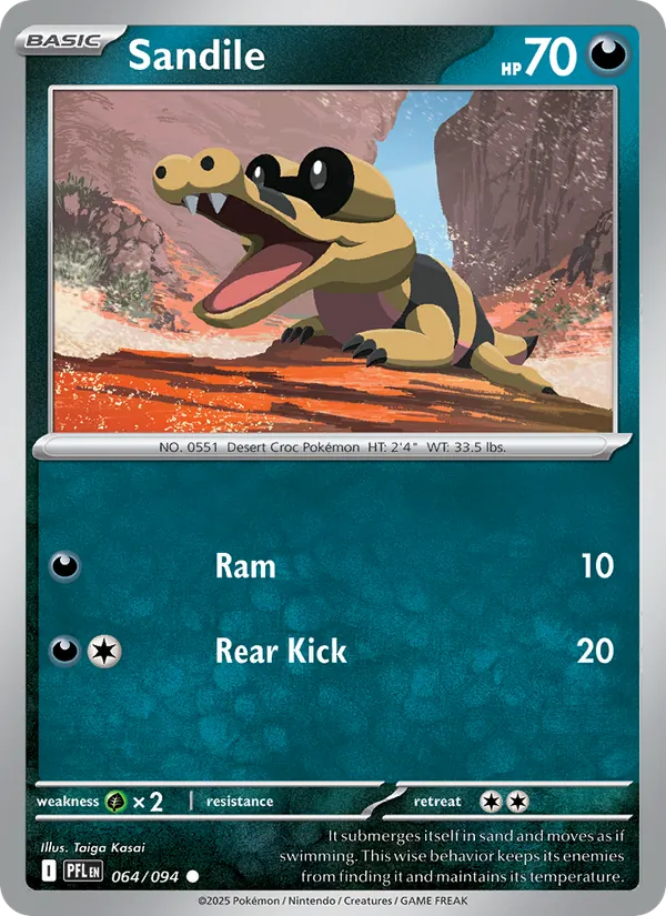 Sandile — Phantasmal Flames #064 (Pokémon TCG card)