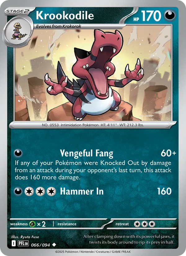 Krookodile — Phantasmal Flames #066 (Pokémon TCG card)