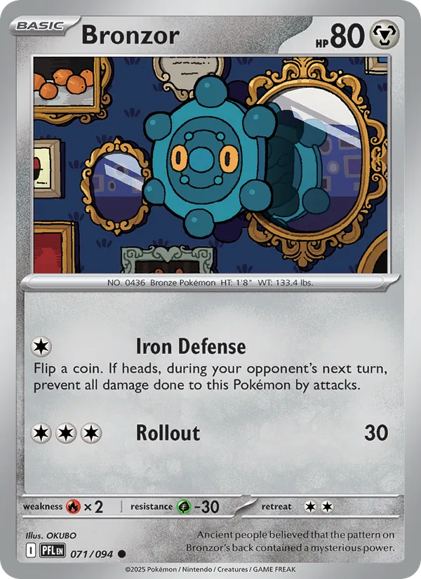 Bronzor — Phantasmal Flames #071 (Pokémon TCG card)